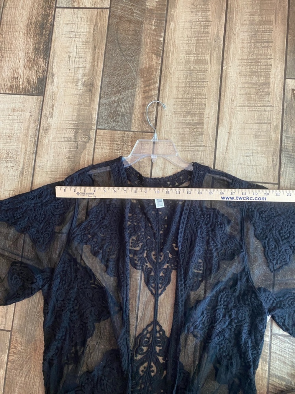 Sheer Black coverup Lace Kimono Robe 🆕 - Picture 6 of 10